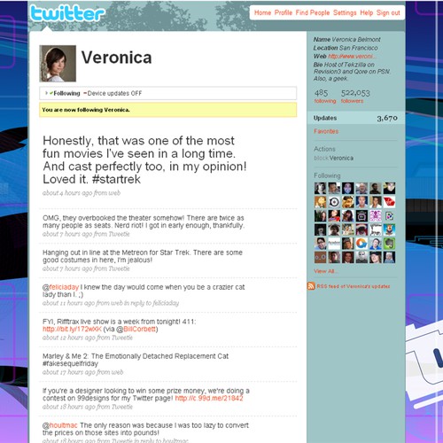 Design di Twitter Background for Veronica Belmont di caanan02