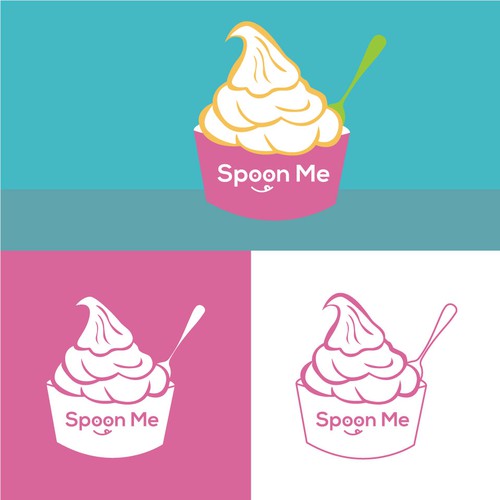 Create a trendy logo for a new Frozen yogurt shop! Spoon Me Yogurt Design by Alpha Creative