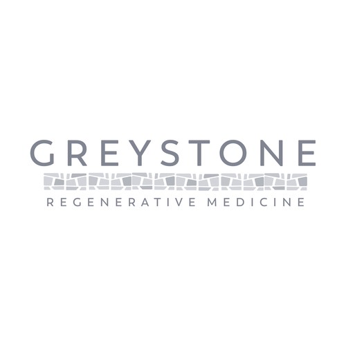 I like the lettering of Greystone here.  And then below Greystone a grey, stone-like structure with mortar or joints in  Design by Ariana Jackson