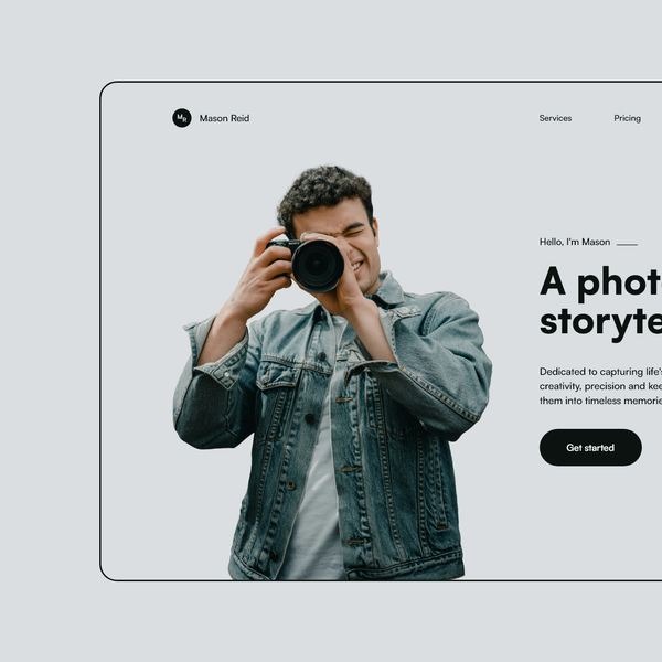 Design by ShaneMVP titled "Photographer Website"