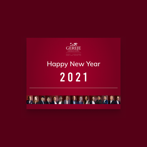 Happy new year card for GEREJE INVESTMENT BANK Design réalisé par Orovor