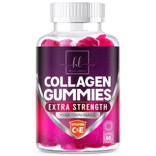 コンペ「Hello Lovely needs a Collagen Gummies product label」のデザイン by agoosheさん 