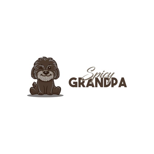 Design a logo with a senior dog named "Spicy Grandpa"!! Design by Hadeboga Studio