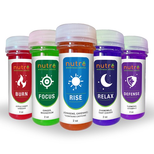 Small Wellness Shot Label! Design by Ny.Studio's