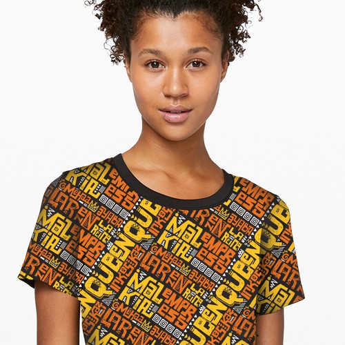 African Diaspora "QUEEN" Dialect T-Shirt Design Design by yulianzone