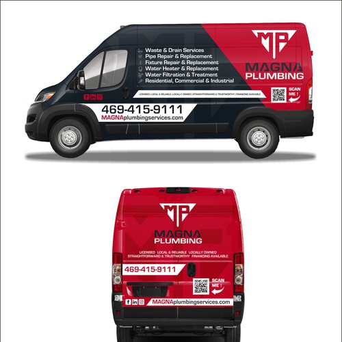 Informative, Clean Van Wrap for Plumbing Business Design by dnite