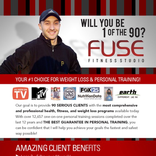 Sleek Postcard for FUSE Fitness Studio Ontwerp door IN ❤ Design