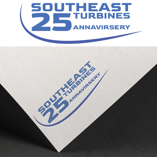 Modern 25th Anniversary Logo Design by HeyDrewDraws