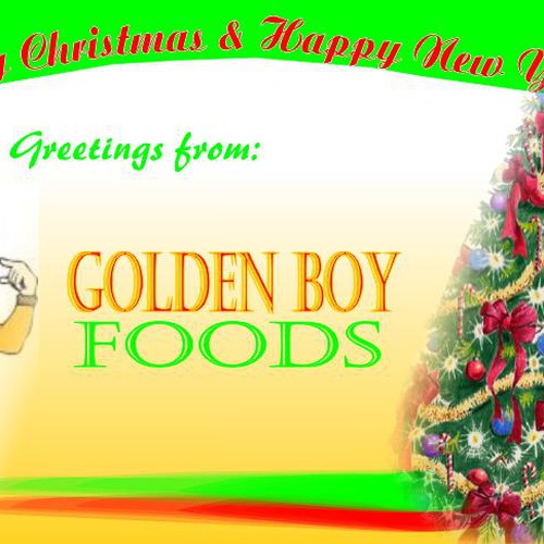card or invitation for Golden Boy Foods Diseño de Mcjames_dy