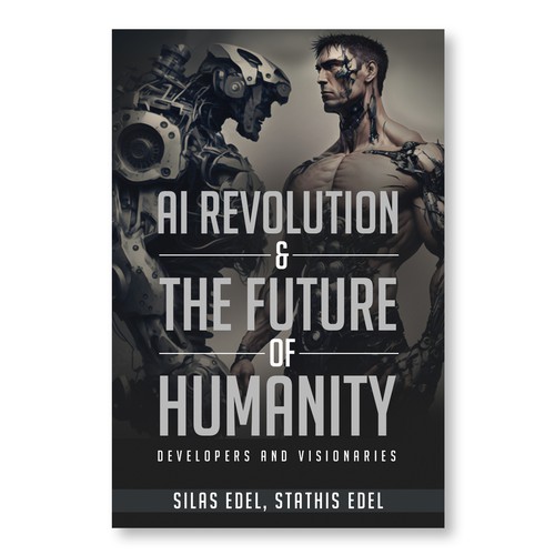 Futuristic AI Book Cover - AI vs Humans/Dark Design by Rashmita