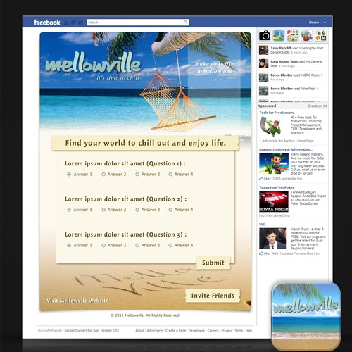 Create Mellowville's Facebook page デザイン by Midi Adhi
