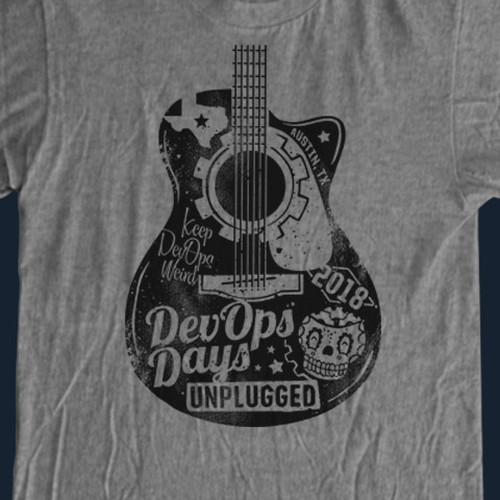 DevOps Days Unplugged - Create a rock band Unplugged tour style shirt Design by ＨＡＲＤＥＲＳ