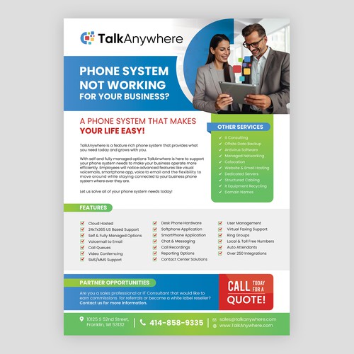 TalkAnywhere Sales Flyer Design by idea@Dotcom