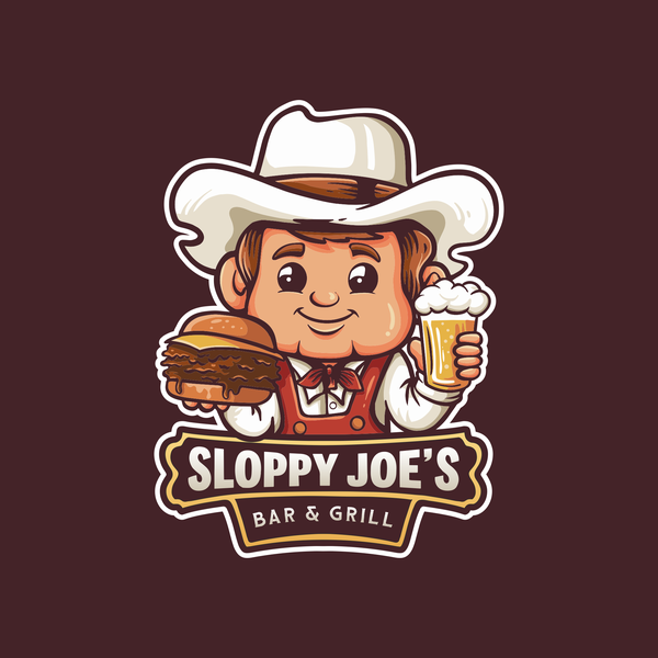 Mascot logo for burger and beer restaurant