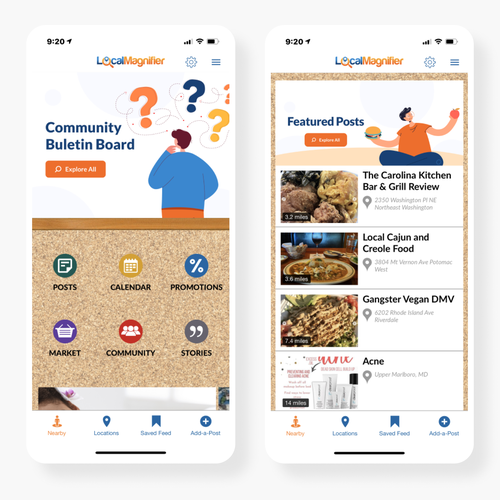 Community Bulletin Board App Needs Bold Header Design Design by Aryafianto