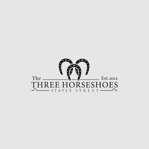 logo for Three Horseshoes Design by RenDay