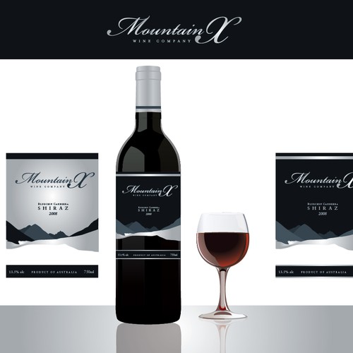 Mountain X Wine Label Design by appletart