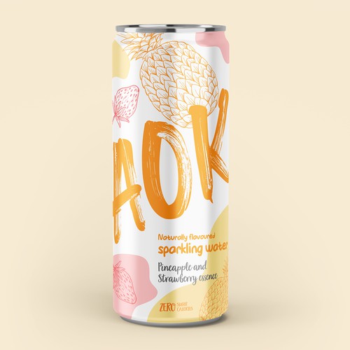 Flavoured sparkling water packaging design Design by VDB