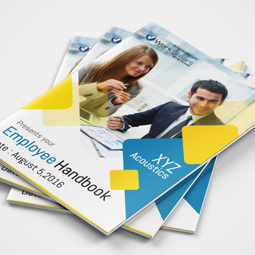 Design a new look for employee handbook - cover page/header/new font Réalisé par Texmon