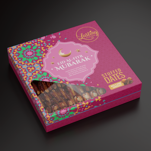 We need a powerful package design for our new assorted stuffed dates product Design by Moluccas.Project