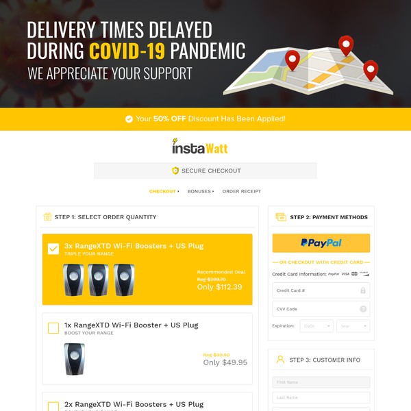 InstaWatt Landing Page