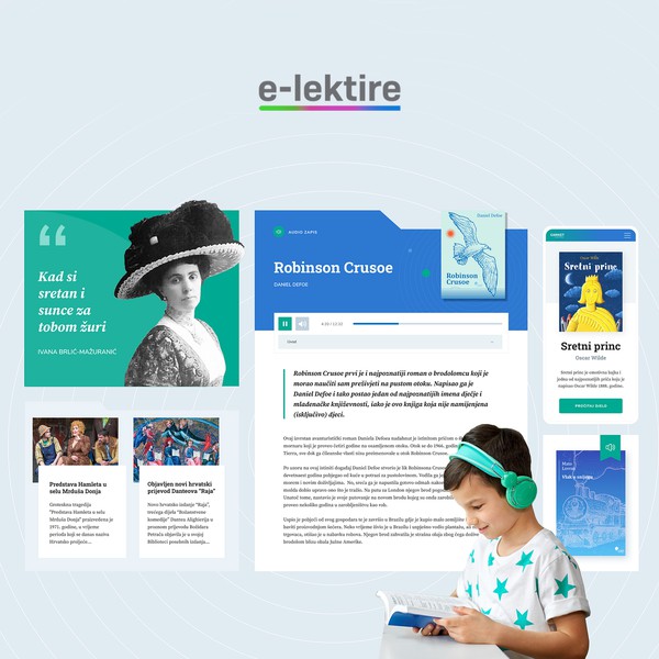 Digital school books library website design