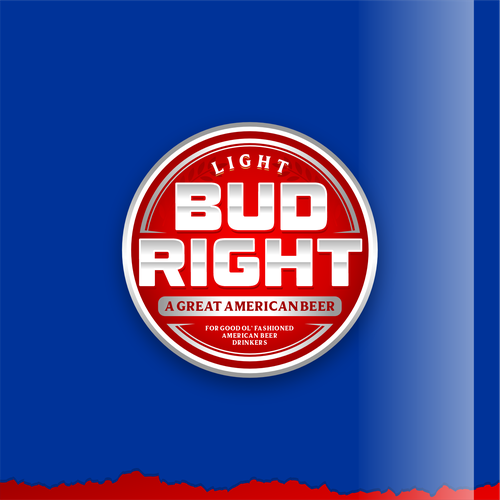 Bud Right.  The great new American Beer for good ol' fashioned American beer drinkers. Design by Voos Studio