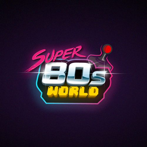 Create a totally bitchin' logo for our "Super 80s World" retro video game Diseño de Trader In Spices