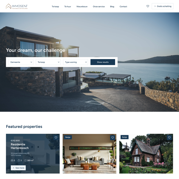 Immosent - Real Estate Website
