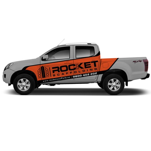 ROCKET SCAFFOLDING - eye catching vehicle wrap | Car, truck or van wrap ...