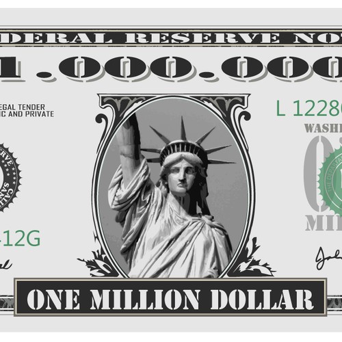 Simulated U.S. One Million Dollar Bill Design von simpleart