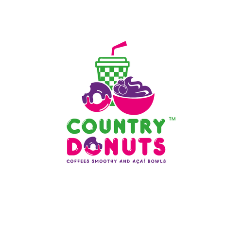 Design We need a modern exciting logo to encompasses our Name Country Donuts Coffee smoothy bowls por M.G. designs