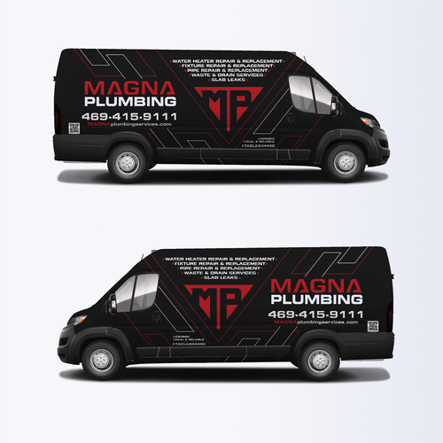 Informative, Clean Van Wrap for Plumbing Business Design by Priyo