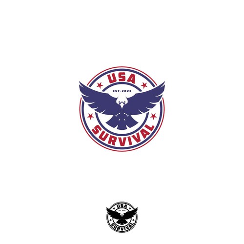 Please create a powerful logo showcasing American patriot virtues and citizen survival デザイン by UB design