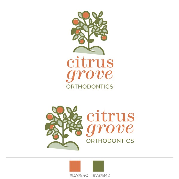 Design by Ele Design titled "Logo and brand identity for Citrus Grove Orthodontics"