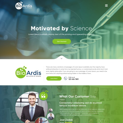 Vibrant website design for biotech Design by OMGuys™