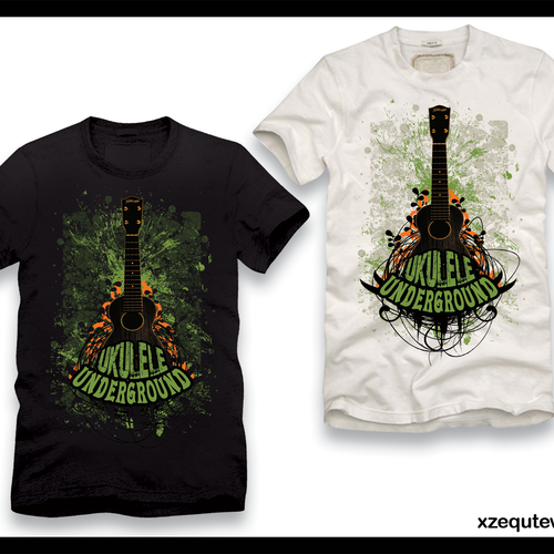 T-Shirt Design for the New Generation of Ukulele Players Diseño de xzequteworx