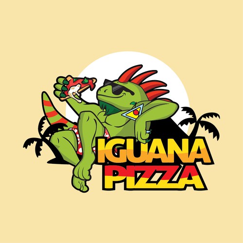 Create a playful logo for Caribbean "Iguana Pizza" restaurant Design by CAKPAN