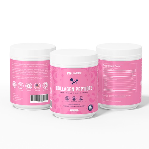 Packaging label for Collagen Peptides jar Design by CUPEDIUM