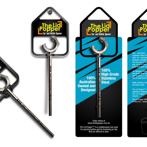 The Lid Popper  (jar and bottle opener) needs packaging Design by Rumon79