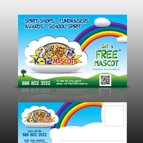 postcard or flyer for K-12 Mascots Ontwerp door Fotonium