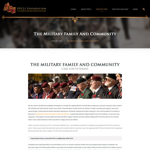 PPCLI Foundation website Design von Infinityデザイナー