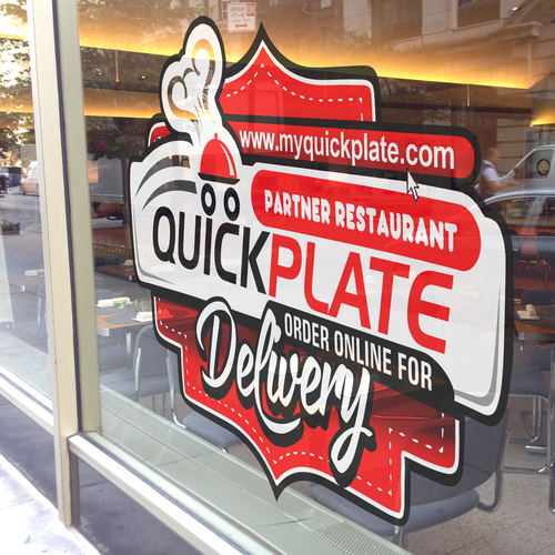 Free Delivery Catering Window Sticker Cafe Shop Restaurant Pizza Take Away Sign 