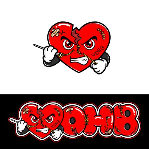 Broken Heart logo Design por Kate-K