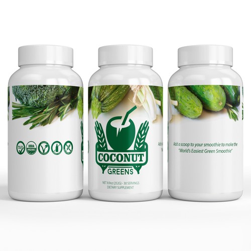 Create stunning new packaging and label for Coconut Greens Design by syakuro