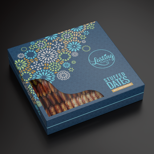 We need a powerful package design for our new assorted stuffed dates product Design by Moluccas.Project