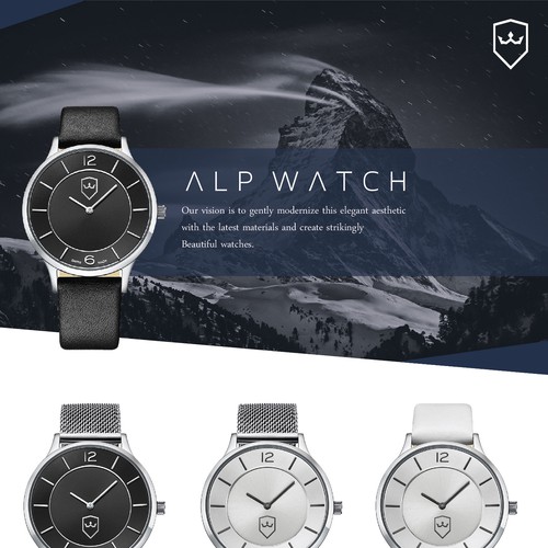 Logo for  swiss alp watch company Design réalisé par iamdendi