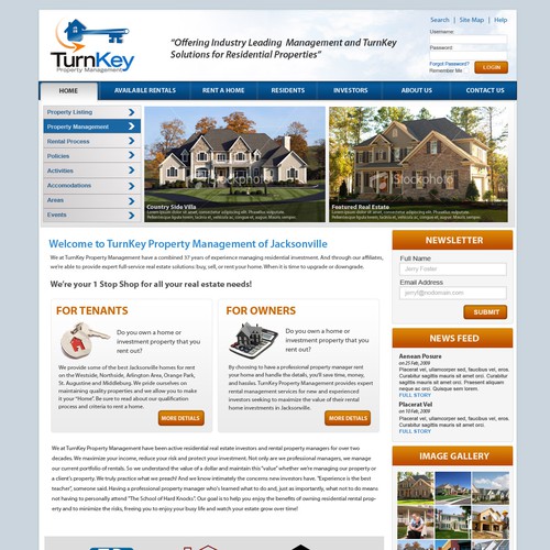 Design di Webpage Template for Rental Property Management Company di AdzDesigns