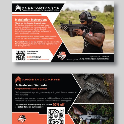 Warranty activation flyer for gun company (postcard) Design by Elite Craters