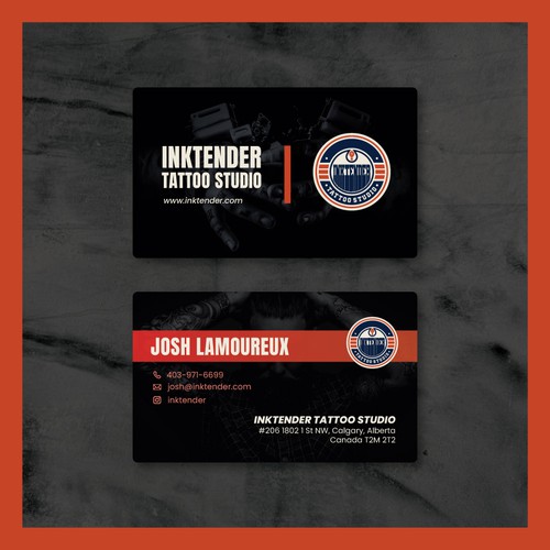 I need a strong business card design for my custom tattoo studio Inktender-ontwerp door Jordanio